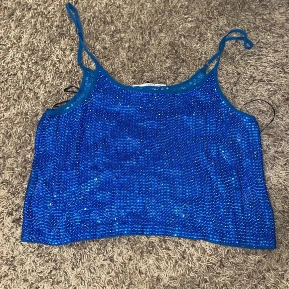 MLV blue beaded top - Picture 1 of 6